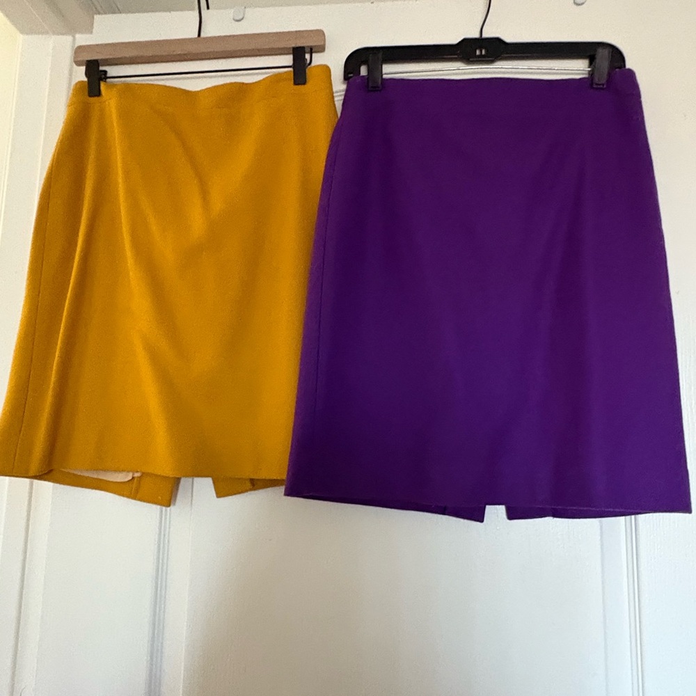 J. Crew Yellow and Purple Mini Skirt Set